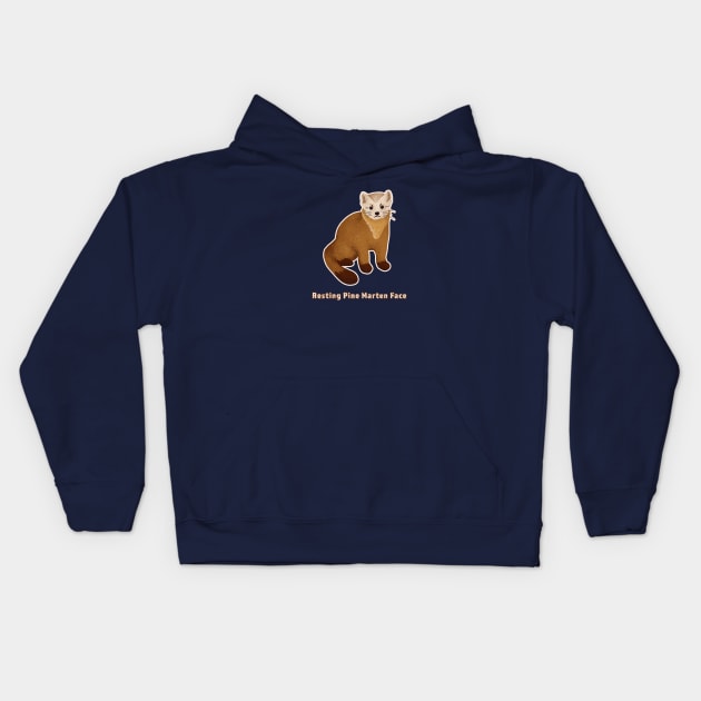 Resting Pine Marten Face Kids Hoodie by Annelie